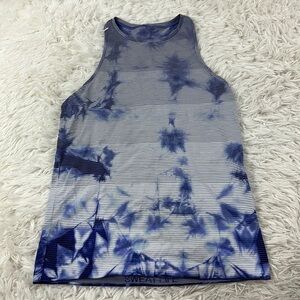 Lululemon Swiftly Tech High Neck Racerback Tank 2.0 Shibori Stripe True Navy